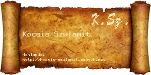 Kocsis Szulamit névjegykártya